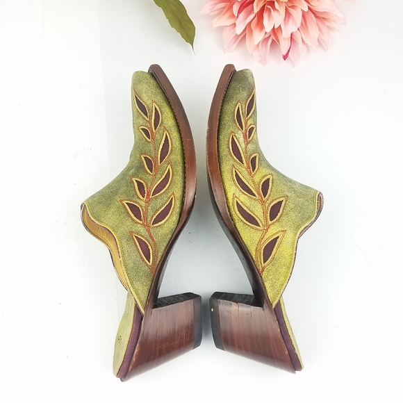 The Old Gringo Western green and brown mules sz8.5 - Picture 5 of 8